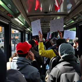 protesto de passageiros de ônibus