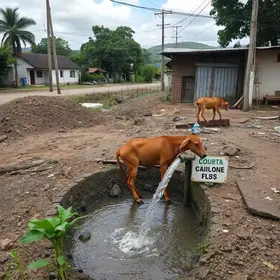 queda de animal em adutora